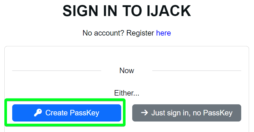 Step 4 - create passkey