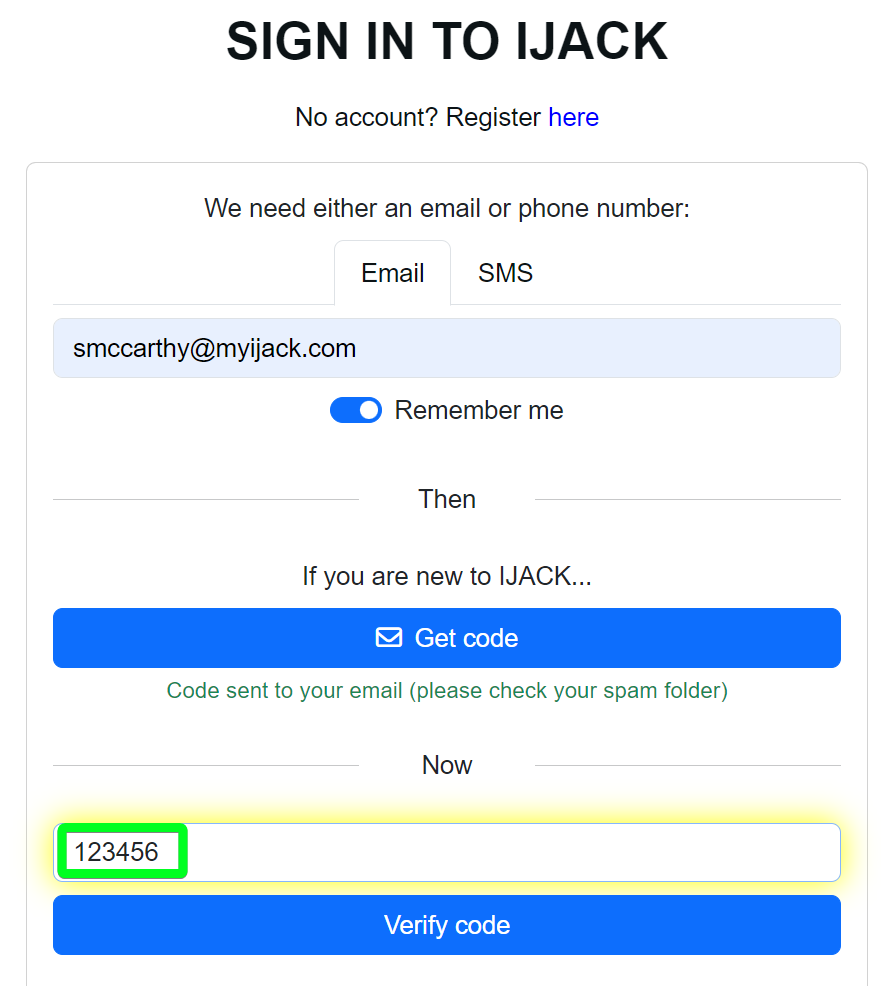 Step 2 - verify code